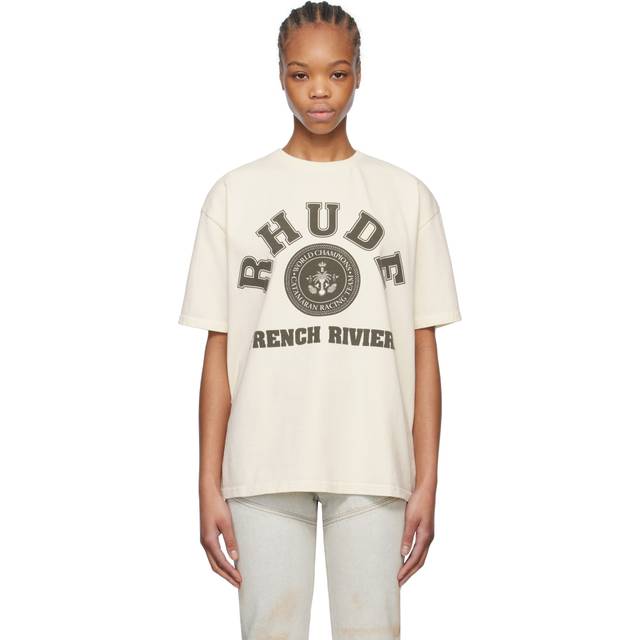 Rhude Off-White 'Rhude French Riviera' T-shirt - 0241 Vtg White - XXL