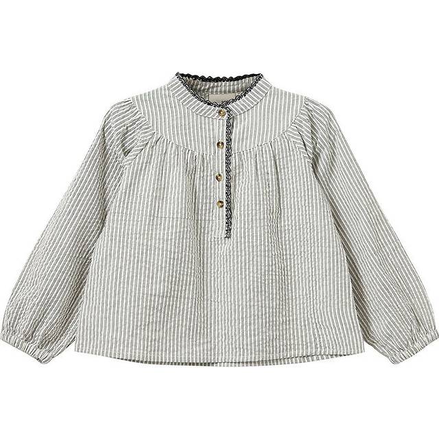 Sofie Schnoor Delvask Shirt Stl. 8 år / 128 cm fepojkar - Skjortor Från Magasin - Black Thin Stripe (8 år / 128 cm)