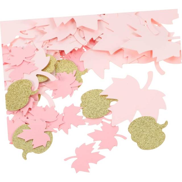 Baby Shower Decorations Pink Maple Leaf Pumpkin Vines Confetti for Thanksgiving Festival Decor