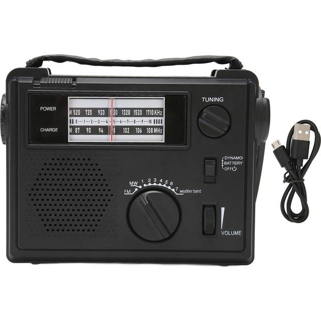 Crank Radio Portable FM AM WB Band Multi Powered Emergency Radio with LED Light for Outdoor Camping