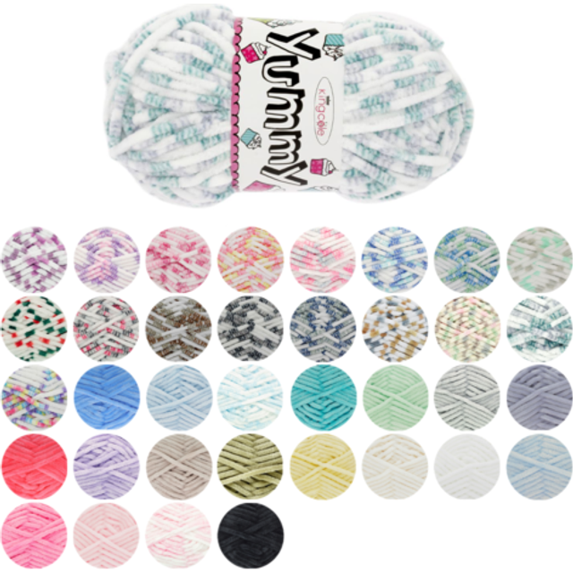 Yummy chunky chenille yarn king cole super soft knitting baby crochet wool 100g