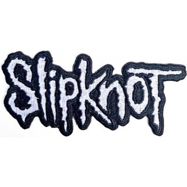 (One Size, Black/White) Slipknot Logo Cut Out Iron On Patch
