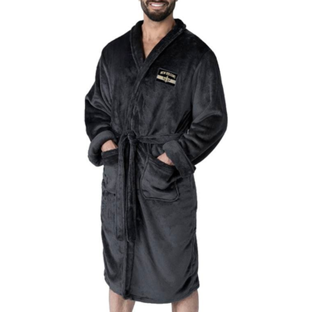 NORTHWEST NFL New Orleans Saints Silk Touch Bath Robe  Large/X-Large  Rollout Black