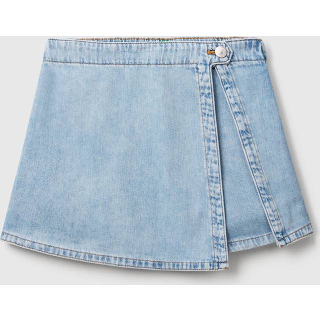 Benetton Kids' Cotton Denim Skort, Medium Blue