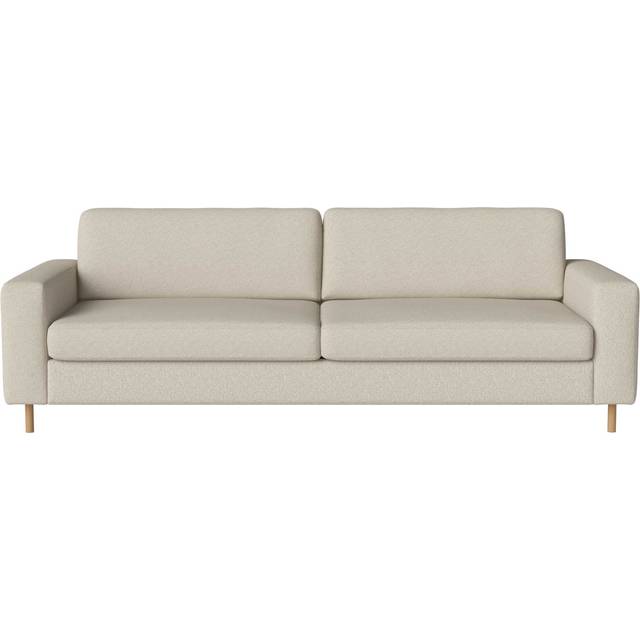 Bolia - Scandinavia 3 Seater Sofa - hellbeige/Vilme (47% Acryl, 20% Baumwolle, 13% Polyester, 11% Viskose, 9% Leinen)/BxHxT 236x80x92cm/Füße Eiche geö (80.0 x 236.0 x 92.0cm)