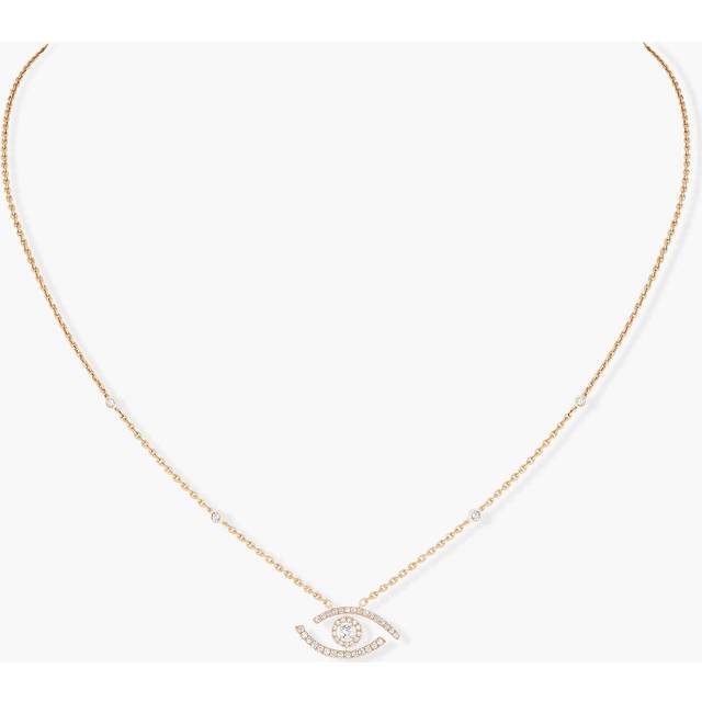 Messika Lucky Eye 18ct Yellow Gold 0.30ct Diamond Pave Necklace