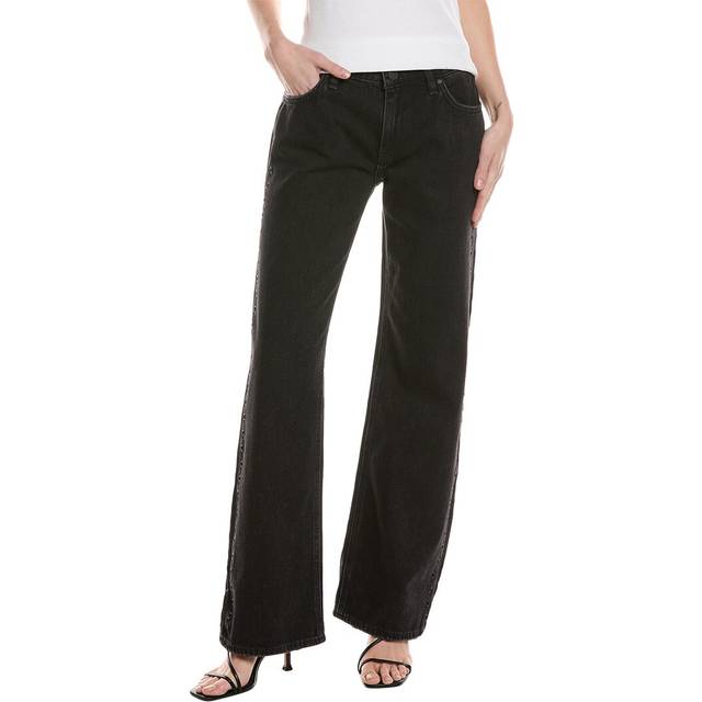 HUDSON Jeans Kelli Low-Rise Embellished Black Loose Straight Jean