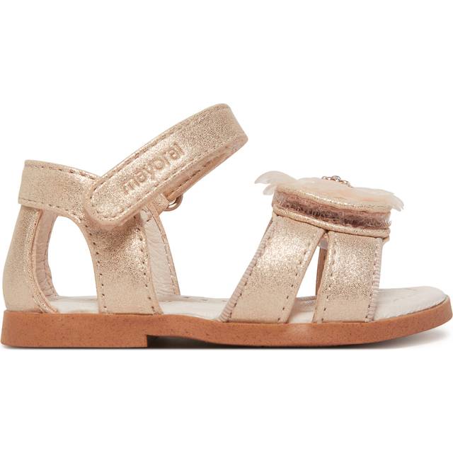 Mayoral Girls Gold Tulle Flower Sandals - 20