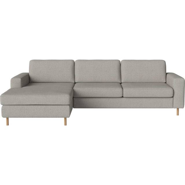 Bolia - Scandinavia 3 Seater Sofa with Chaise Longue Left - grau/Vari (70% Polyester, 30% Viskose)/BxHxT 263x80x92cm/Füße Eiche geölt 13cm - grey (80.0 x 263.0 x 92.0cm)