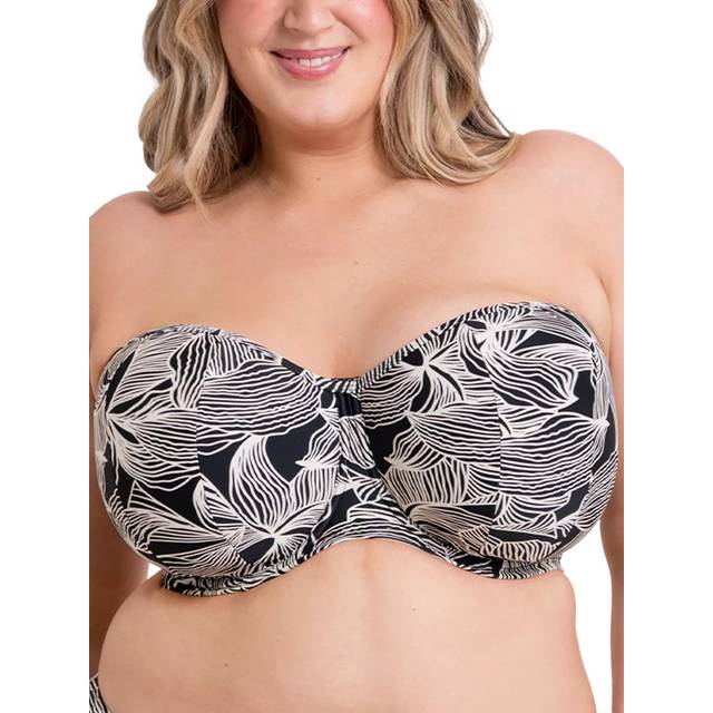Curvy Kate Ripple Reef Bandeau Bikini Top - Black Print - 30D