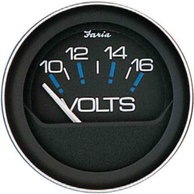 "FARIA BEEDE 13010 Coral 10-16V Voltmeter, 2"""