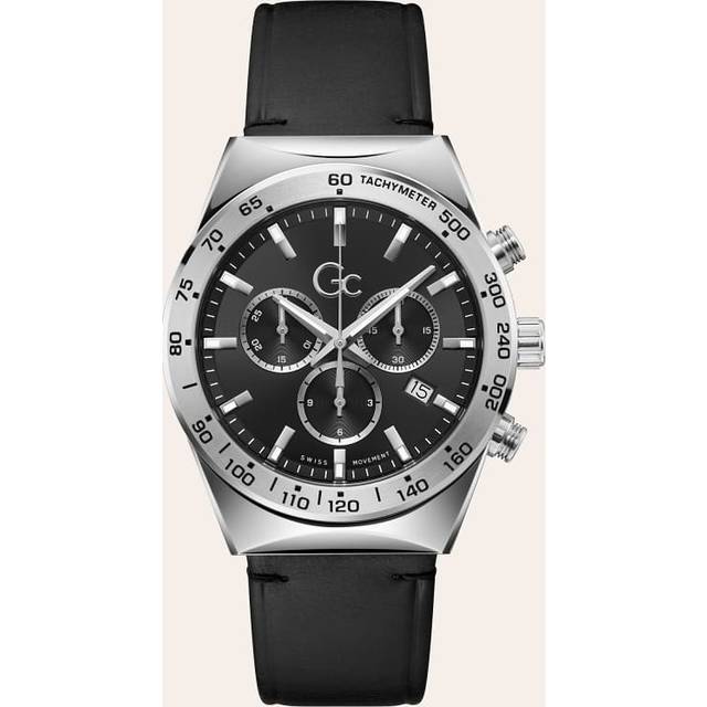Marciano Guess Gc Leather Chronograph Watch - Black - T/U