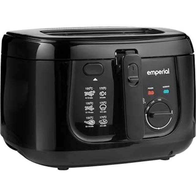 Emperial 2.5L Deep Fat Fryer Adjustable Temperature Control & Removable Basket 1800W - Black, Black