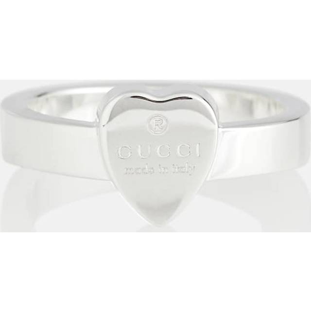 Gucci Heart-detail sterling silver ring (J)