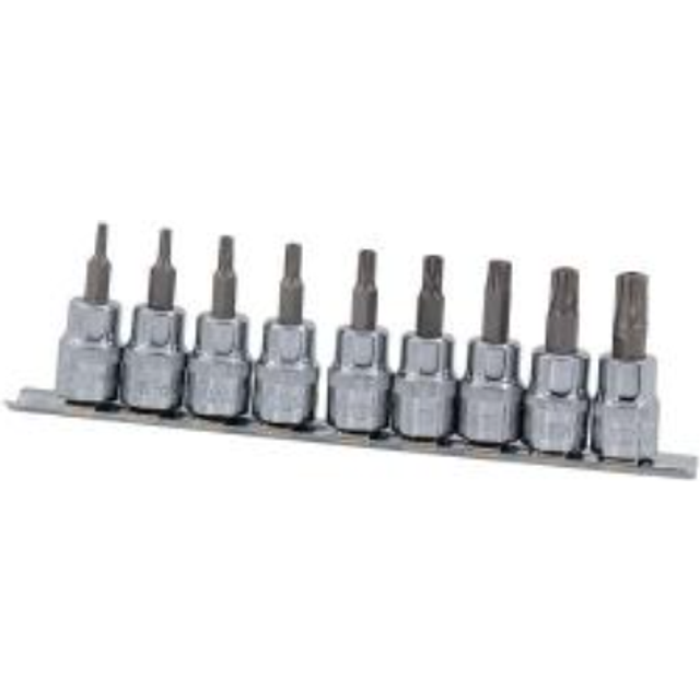 Neilsen - 9pc Torx Bit Star Plus Security Tamperproof Socket Set TP10 -TP50 3/8'