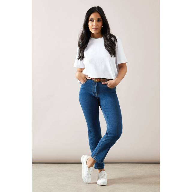 Wallis Womens Petite Slim Leg Jean - Blue Cotton - Size 8 UK