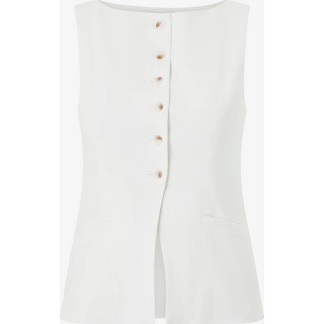 Gina Tricot - Väst Tailored Boatneck Vest - Vit