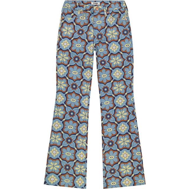 Wrangler – Blå bootcut-jeans med70-talsmönster, del av set-Flera