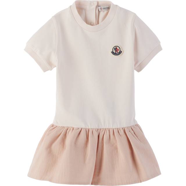 Moncler Enfant Girls Pink Cotton Jersey & Muslin Dress - 2 year