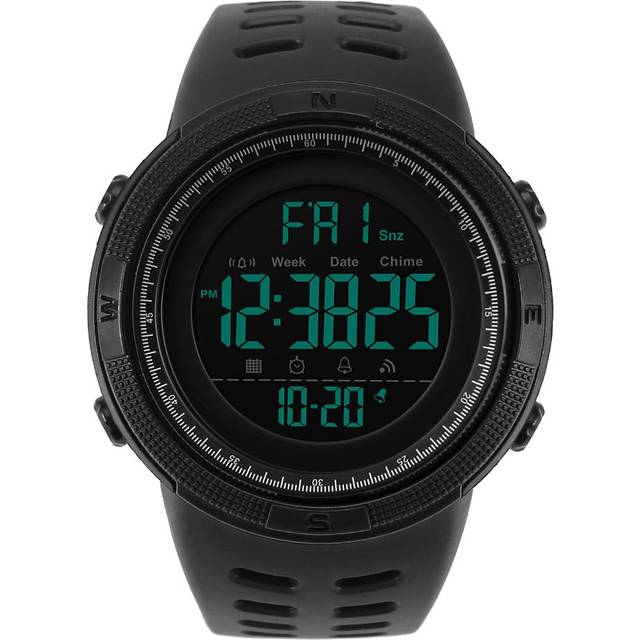 Mens male digital back light round waterproof sport watch wristwatch black tjs