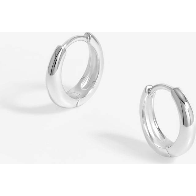 Sterling Silver 925 Polished Mini Hoop Earrings - One Size