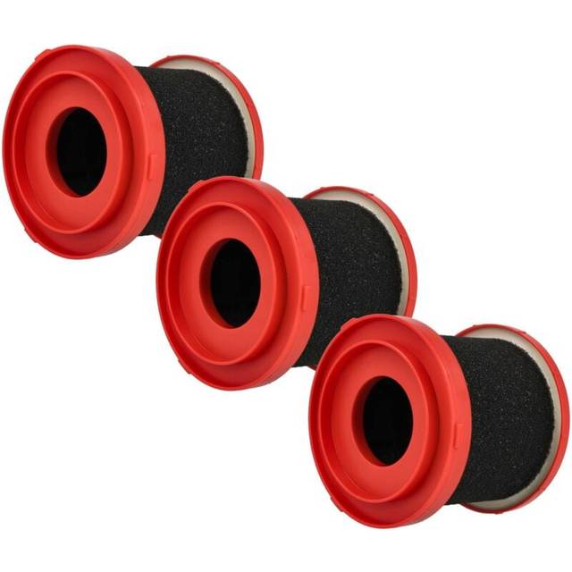 Vhbw - 3x Wet Filter compatible with Milwaukee 0880-20 - M18, 0960-20 - M12, 0960-21 - M12 Vacuum Cleaner - Foam Red Black