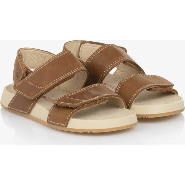 Naturino Boys Brown Leather Velcro Strap Sandals - 24