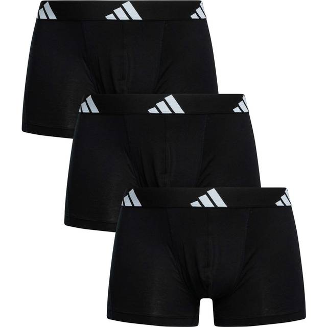 Set of 3 Plain Active Flex Cotton Boxer Shorts - Black - XXL