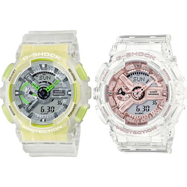 CASIO G-Shock Analog-Digital 'White' GA-110LS-7A&GMA-S110SR-7A - Free