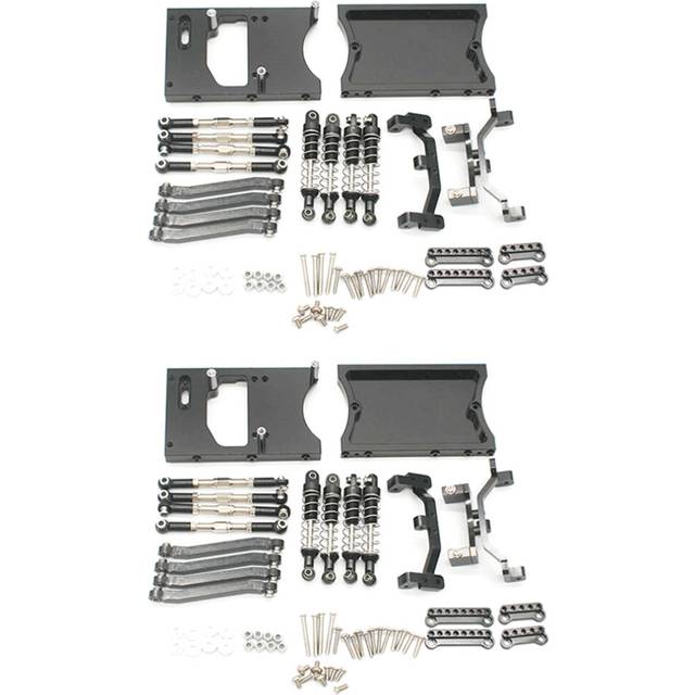 2X Metal Chassis Pull Rods Servo Fixed Mount Bracket for MN D90 D91 MN99S 1/12 RC Car Upgrade Parts,Black