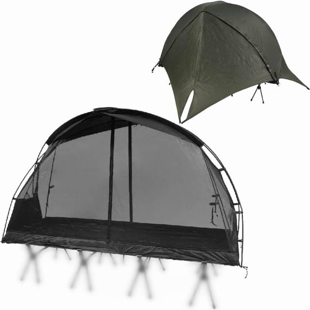 CAMVIL SORA 1 Person Tent with Waterproof Outer Cot Mesh For Solo Front and Rear Mesh TPU Ultra Light Aluminum Compact Easy Setup L Luggage, Tent, khaki