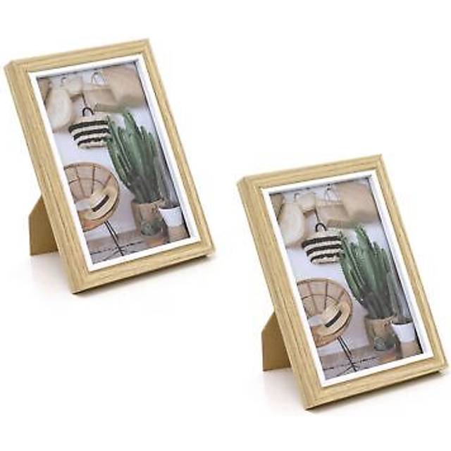 Pack of 2 white trim wooden photo frame 6x4 | single aperture picture frames