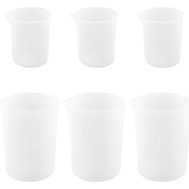 Silicone Measuring Cups, 6 PCS 250Ml/100Ml Nonstick Reusable Mixing Cups Easy Clean for Epoxy Resin