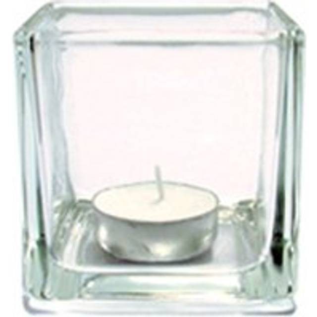 Square Clear Glass Tealight Holder 7.5cm (Each)