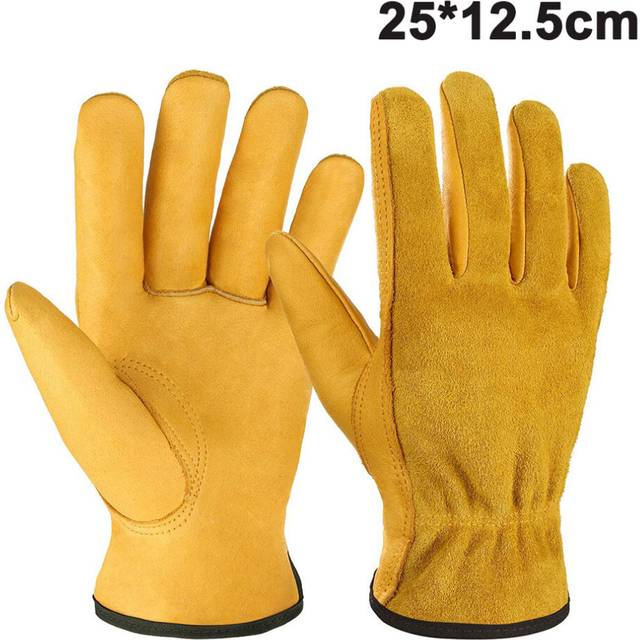 Garden Gloves Leather Gardening Gloves Thorn and Cutting Proof Work Garden Gloves Breathable Safety Working Garden Gloves-Medium