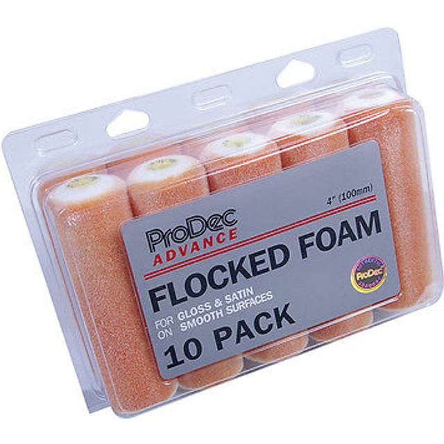 ARRE018 10 pack 4 inch Flock Mini Paint Rollers for an UltraSmooth Finish with Gloss and Satin Paints on Skirting Boards Window Sills Panel Doors