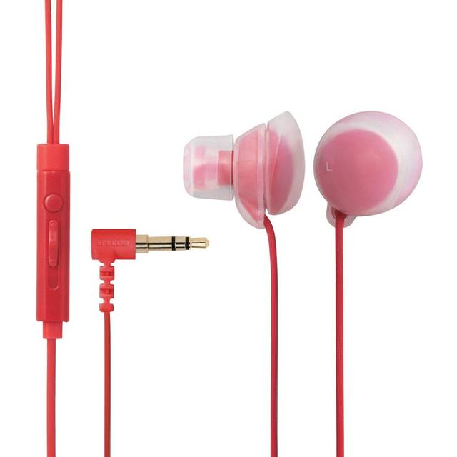 ELECOM Stereo Headphones Compatible with iPhone Android Canal Fittone CS3531 Red (with Microphone) & EHP-CS3531RD röd