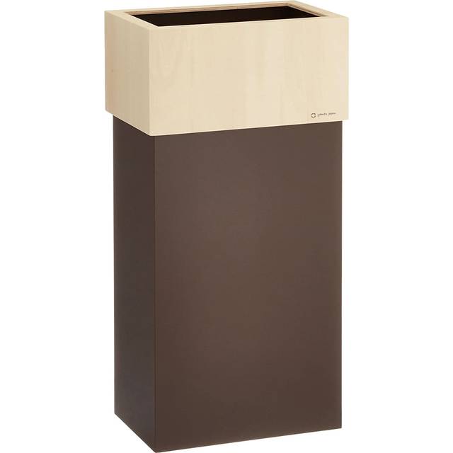 Yamato Kogei Trash Can Dust Box with Invisible Cover Double Cube 30 W CUBE 30 30L Brown Made in Japan YK15-011 brown