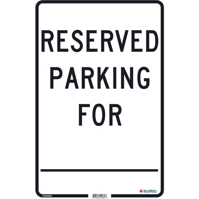 Global Industrial B2332470 Reserved Parking Sign for 0.040 Aluminum - 18 x 12 in.