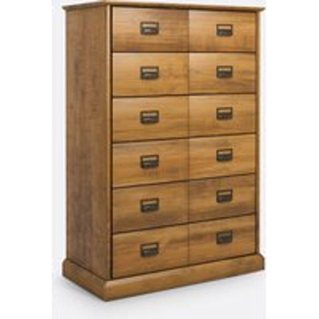 Lindley Solid Pine Chest of 6 Drawers - dark wood - ONE SIZE