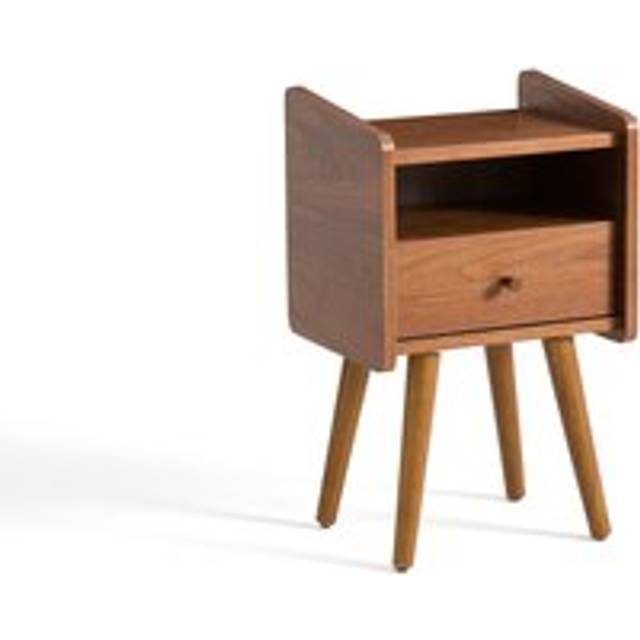 Ronda Vintage Style Bedside Table - walnut - ONE SIZE