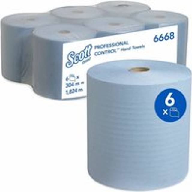 Scott 6668, Rolled Hand Towels, 1 ply, Small, Blue, 6 rolls x 304m - blue