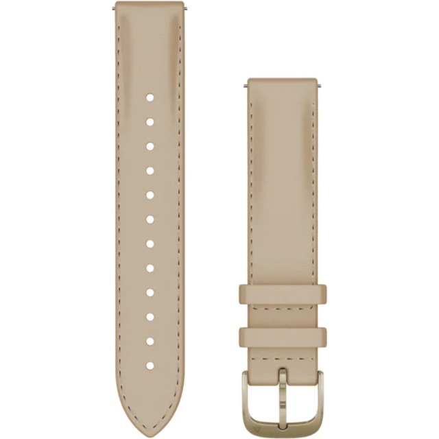 Garmin Strap Quick Release Light Sand Leather Cream Gold Hardware