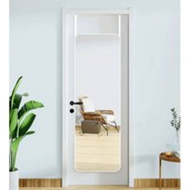 Livingandhome - Full Length Mirror with Rounded Corners Door Hanging White