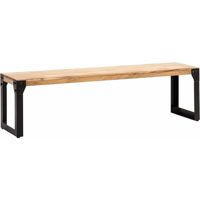 SITTBÄNK i trä akaciefärgad