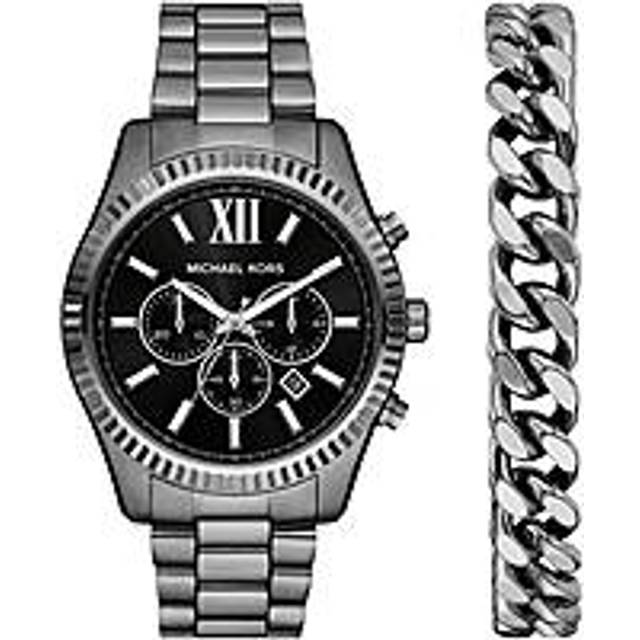 Michael Kors Lexington Chronograph Gunmetal Stainless Steel Watch Set