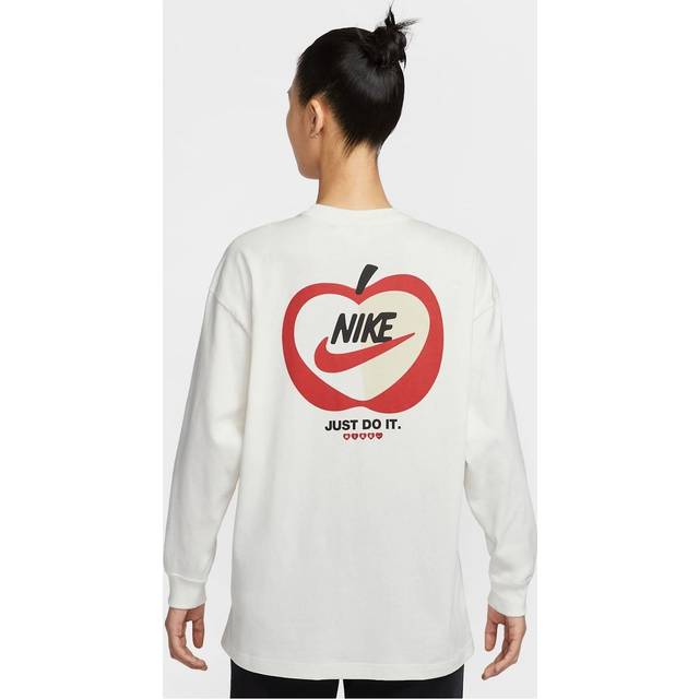 (WMNS) Nike Sportwear Oversized Long Sleeve T-shirt Asia Sizing 'Valentine's Day' IB1670-133 - Sail - XS