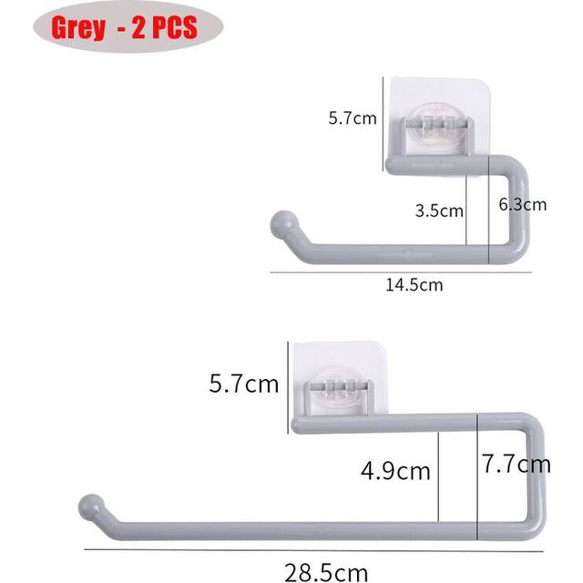 (a-Grey  - 2 PCS) Wall Hanging Roll Paper Holder Bathroom Towel Toiet Paper Hanger Rack Punching-free Cabinet Door Organizer Stannd Tissue Shelf