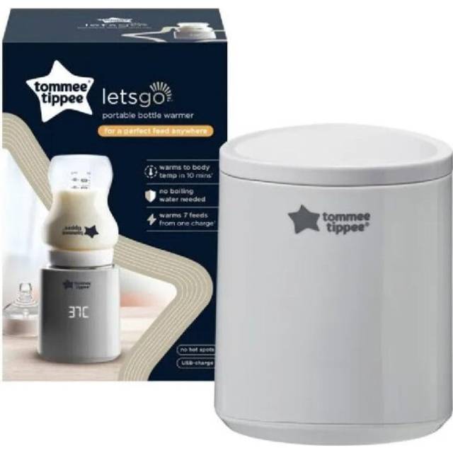 Tommee Tippee LetsGo Portable Baby Bottle Warmer, USB Rechargeable, Electric Bottle Warmer, Lightweight and Travel Friendly