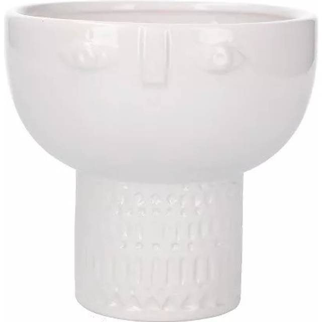 Gisela Graham 6 x White Face Decorative Bowl Vase